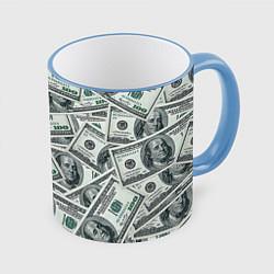 Кружка 3D Банкноты, цвет: 3D-небесно-голубой кант