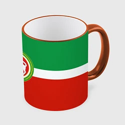 Кружка 3D Татарстан: флаг, цвет: 3D-оранжевый кант