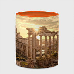 Кружка 3D Римское солнце, цвет: 3D-белый + оранжевый — фото 2