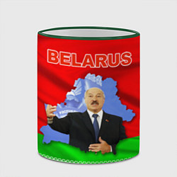 Кружка 3D Беларусь - Александр Лукашенко, цвет: 3D-зеленый кант — фото 2