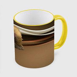 Кружка 3D Мартышка, цвет: 3D-желтый кант