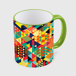 Кружка 3D Геометрия, цвет: 3D-светло-зеленый кант