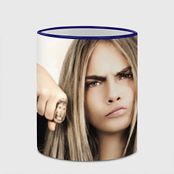 Кружка 3D Cara Delevingne, цвет: 3D-синий кант — фото 2