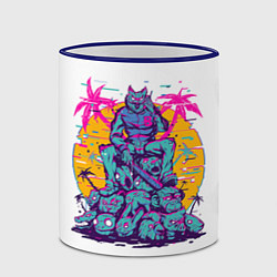 Кружка 3D Hotline Miami: Throne, цвет: 3D-синий кант — фото 2