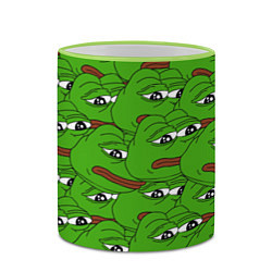 Кружка 3D Sad frogs, цвет: 3D-светло-зеленый кант — фото 2