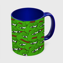 Кружка 3D Sad frogs, цвет: 3D-белый + синий