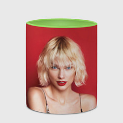 Кружка 3D Taylor Swift, цвет: 3D-белый + светло-зеленый — фото 2