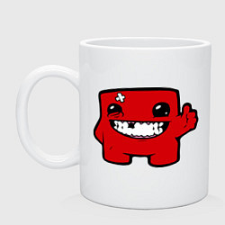 Кружка керамическая Super Meat Boy, цвет: белый