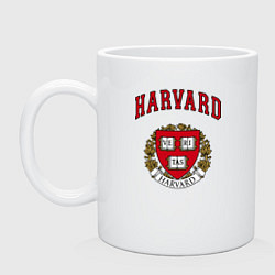 Кружка керамическая Harvard university, цвет: белый
