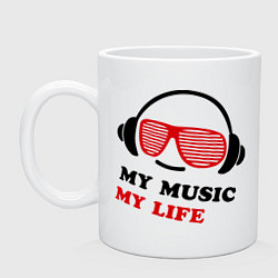 Кружка керамическая My music my life, цвет: белый