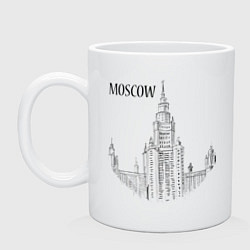 Кружка керамическая Moscow MSU, цвет: белый