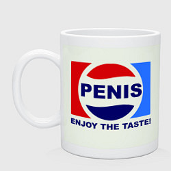 Кружка керамическая Penis. Enjoy the taste, цвет: фосфор