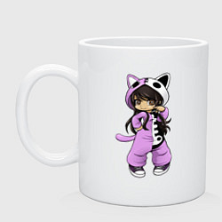 Кружка керамическая Aphmau as a Cat, цвет: белый