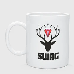 Кружка керамическая SWAG Deer, цвет: белый