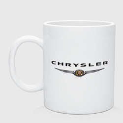 Кружка керамическая Chrysler logo, цвет: белый