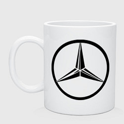 Кружка керамическая Mercedes-Benz logo, цвет: белый