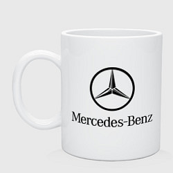 Кружка керамическая Logo Mercedes-Benz, цвет: белый
