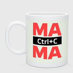 Кружка керамическая Мама Ctrl+C, цвет: фосфор