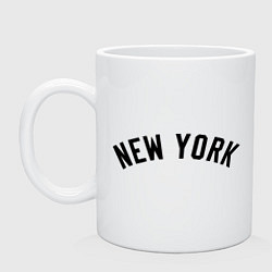 Кружка керамическая New York Logo, цвет: белый