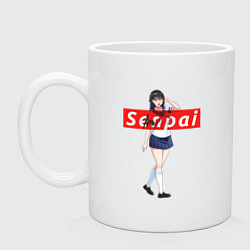 Кружка керамическая Senpai Kawai, цвет: белый