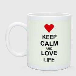 Кружка керамическая Keep Calm & Love Life, цвет: фосфор