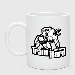 Кружка керамическая Train Hard, цвет: белый