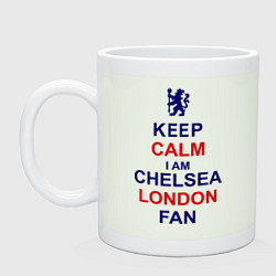 Кружка керамическая Keep Calm & Chelsea London fan, цвет: фосфор