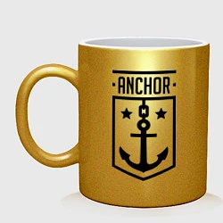 Кружка керамическая Anchor Shield, цвет: золотой