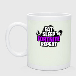 Кружка керамическая Eat, Sleep, Fortnite, Repeat, цвет: фосфор