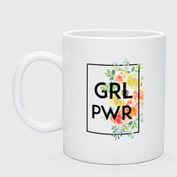 Кружка керамическая GRL PWR, цвет: белый