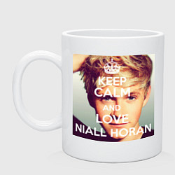 Кружка керамическая Keep Calm & Love Niall Horan, цвет: белый