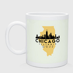 Кружка керамическая Чикаго - США, цвет: фосфор