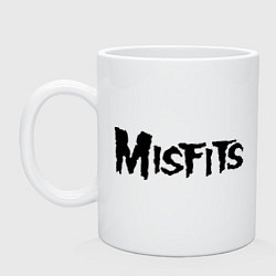 Кружка керамическая Misfits logo, цвет: белый