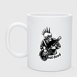 Кружка керамическая Punks not dead - motto, цвет: белый