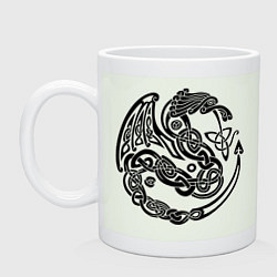 Кружка керамическая Кельтский дракон цвета фосфор — фото 1