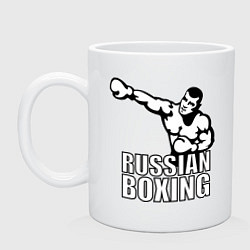 Кружка керамическая Russian boxing, цвет: белый