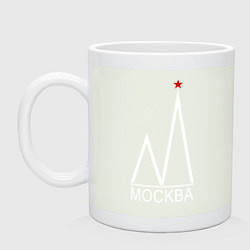 Кружка керамическая Москва-белый логотип-2, цвет: фосфор