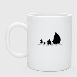 Кружка керамическая Totoro Beatles, цвет: белый