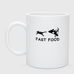 Кружка керамическая Fast food черный, цвет: белый