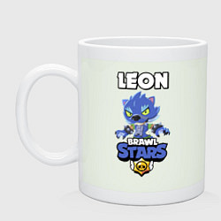 Кружка керамическая BRAWL STARS ОБОРОТЕНЬ LEON, цвет: фосфор