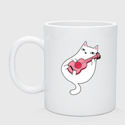 Кружка керамическая Music Cat, цвет: белый