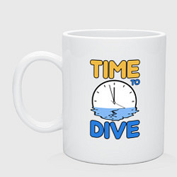 Кружка керамическая Time to dive, цвет: белый