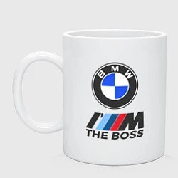 Кружка керамическая BMW BOSS, цвет: белый