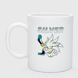 Кружка керамическая SONIC Silver, цвет: белый