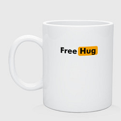 Кружка керамическая FREE HUG, цвет: белый