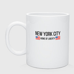 Кружка керамическая NEW YORK, цвет: белый
