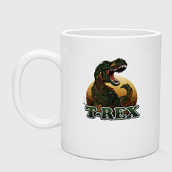 Кружка керамическая T-Rex, цвет: белый