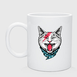 Кружка керамическая Cat Bowie, цвет: белый