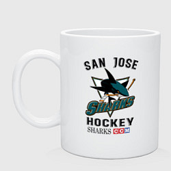 Кружка керамическая SAN JOSE SHARKS, цвет: белый