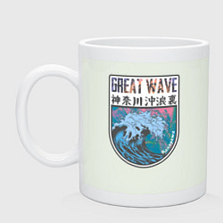 Кружка керамическая Vaporwave Kanagawa, цвет: фосфор